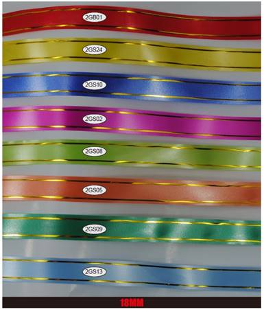 18Mm Two gold ribbons in plain color