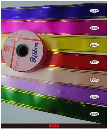 50Mm plain with two gold ribbon